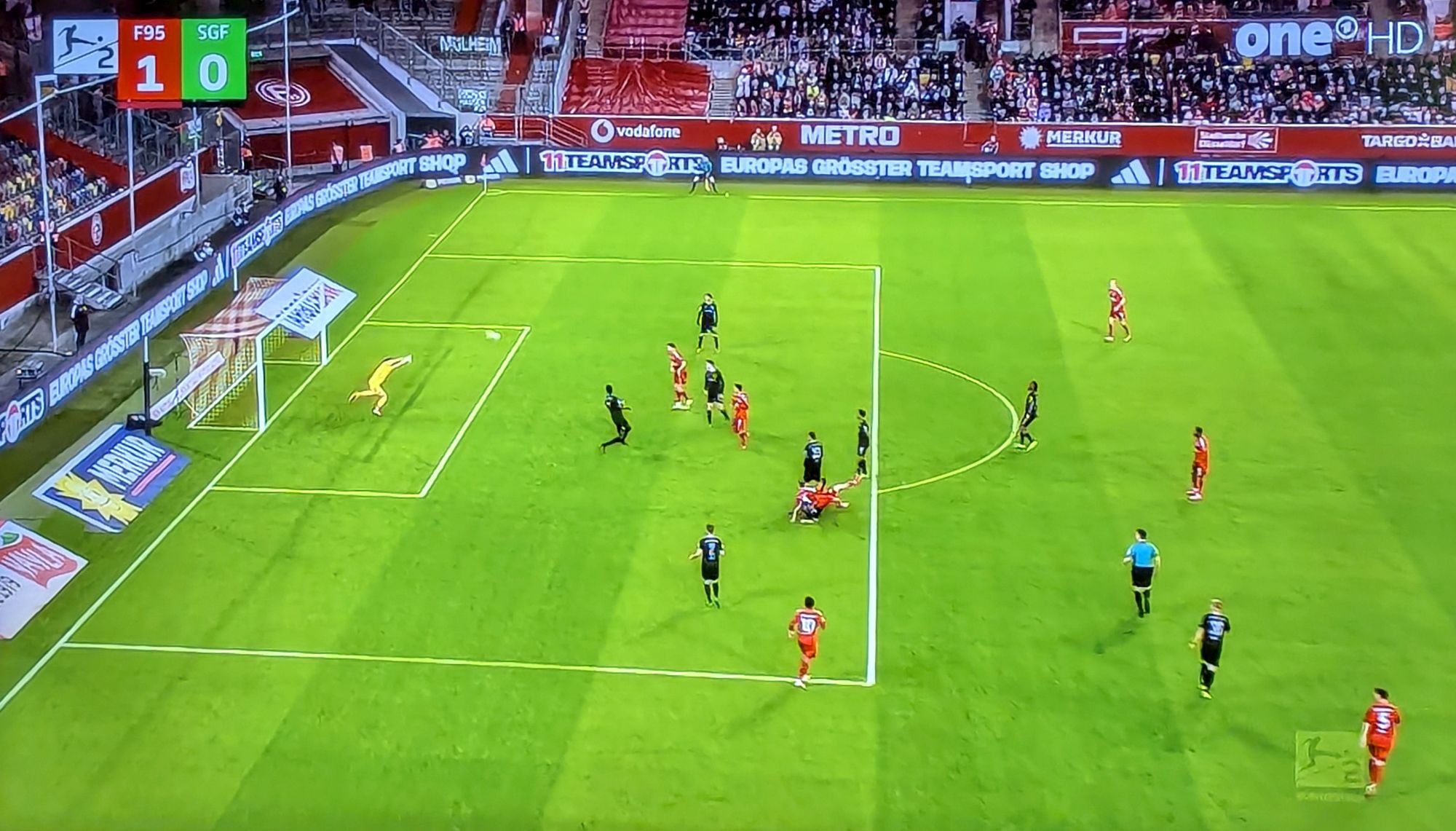 F95 vs Fürth: Das feine Tor durch Ísak Jóhannesson (Screenshot ARD)