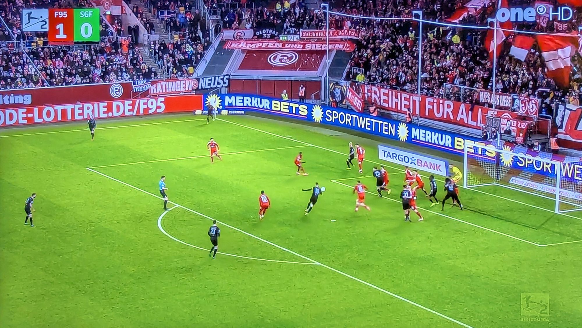 F95 vs Fürth: Fortunen lassen sich zum 1:1 verarschen (Screenshot ARD)