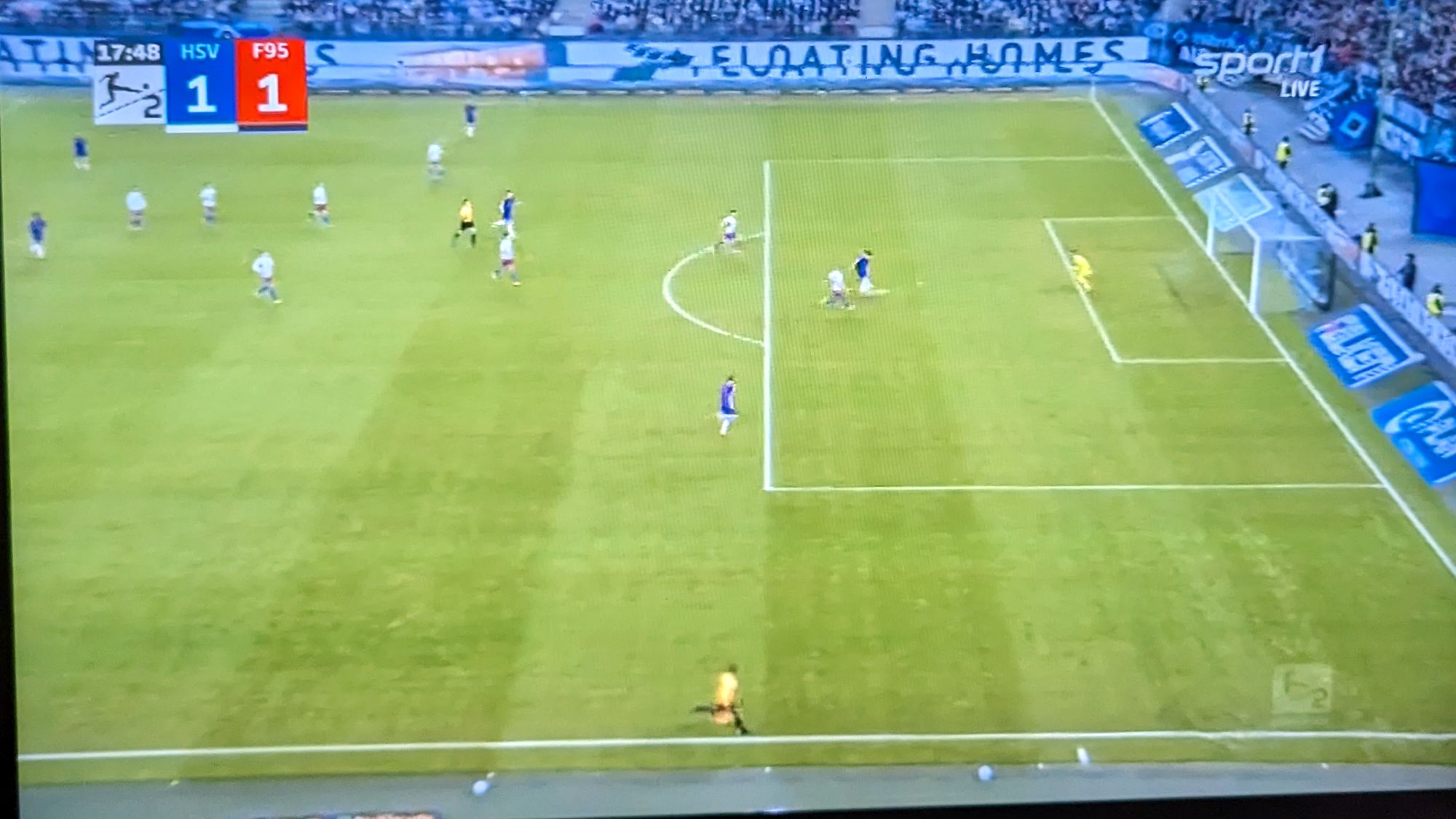 HSV vs F95: Das 1:1 gehört Momo Kwarteng (Screenshot Sport1)