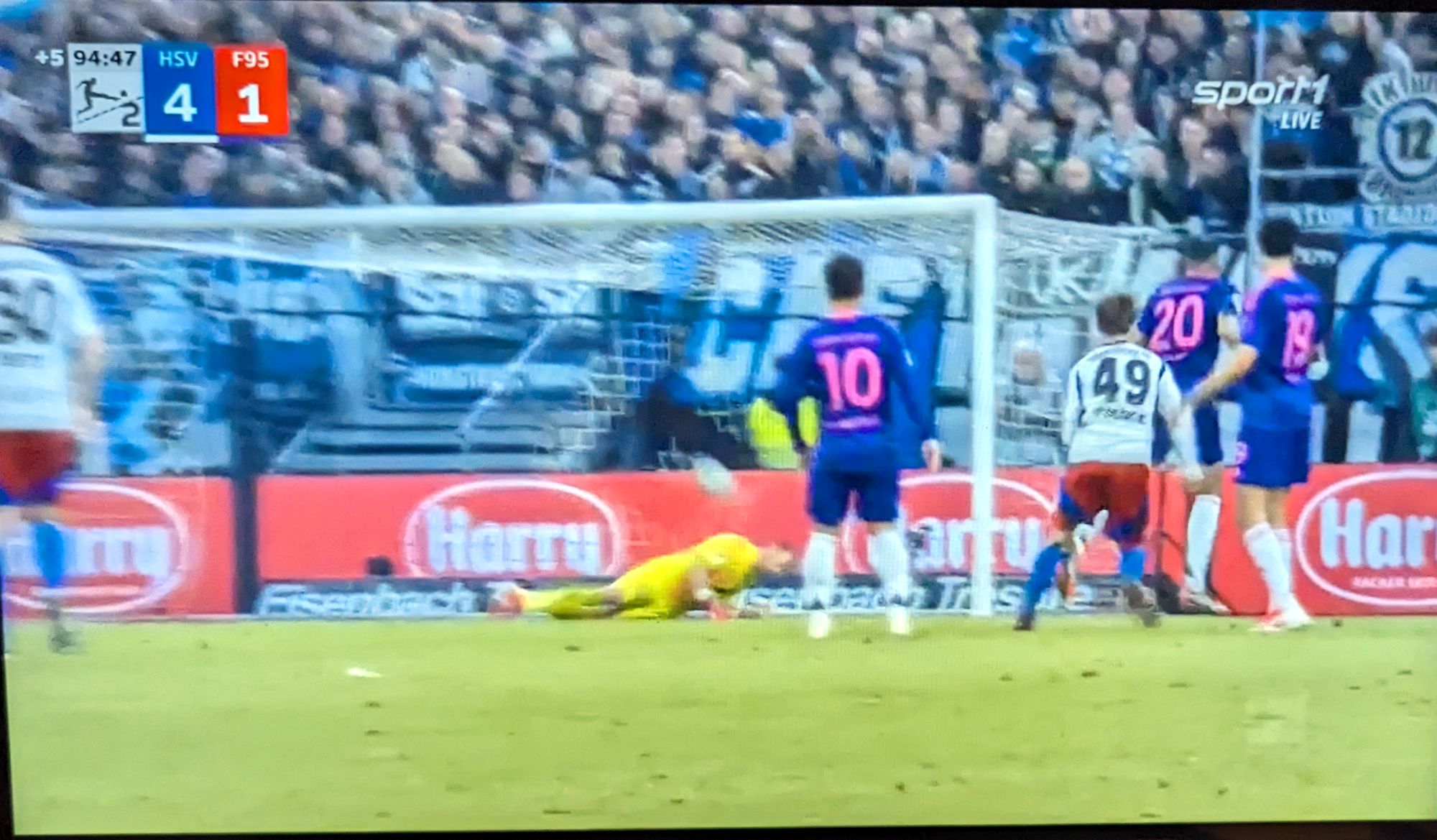 HSV vs F95: Und dann auch noch das 4:1 (Screenshot Sport1)