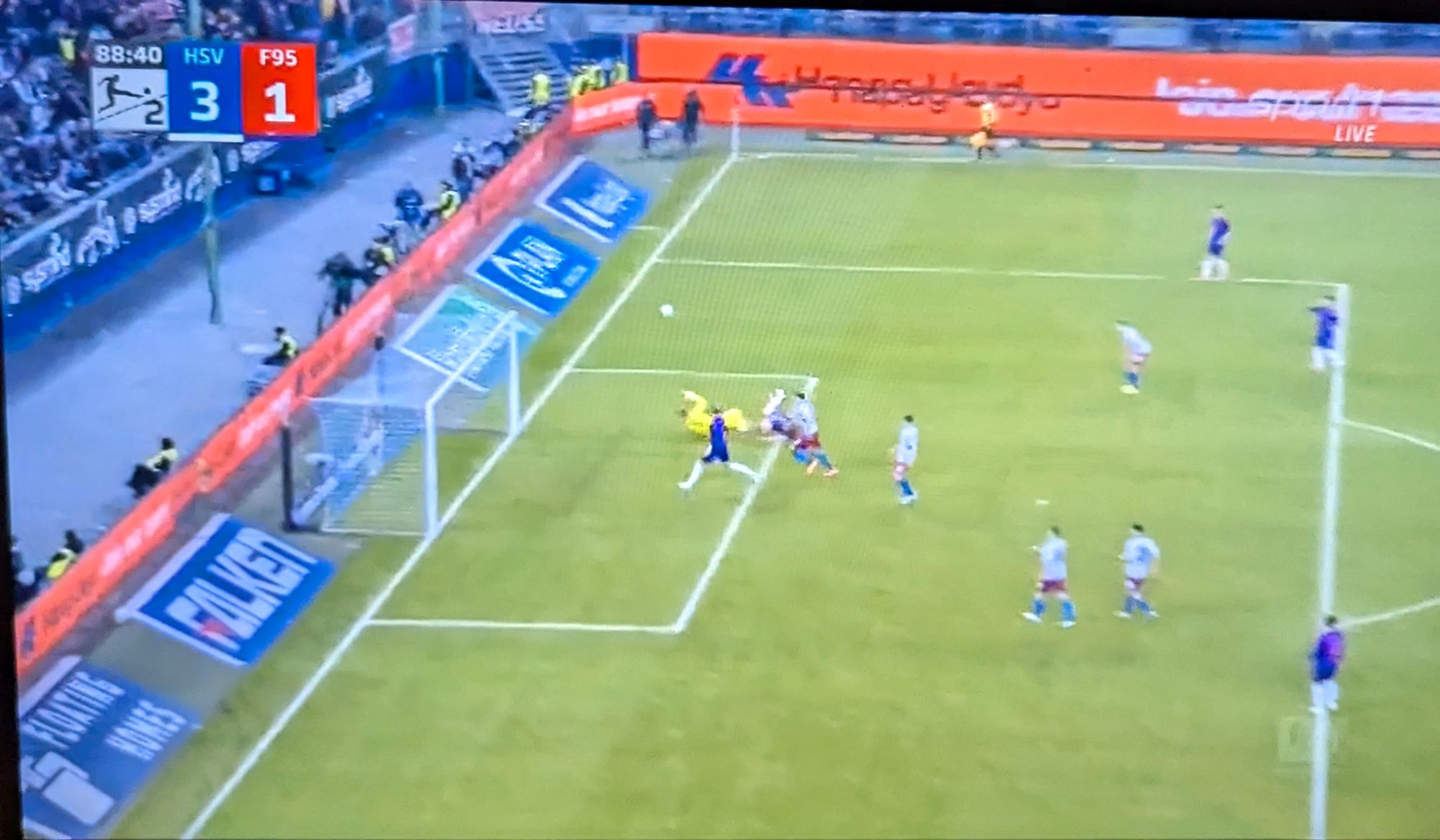 HSV vs F95: Und noch'ne Chance für die Rothosen (Screenshot Sport1)