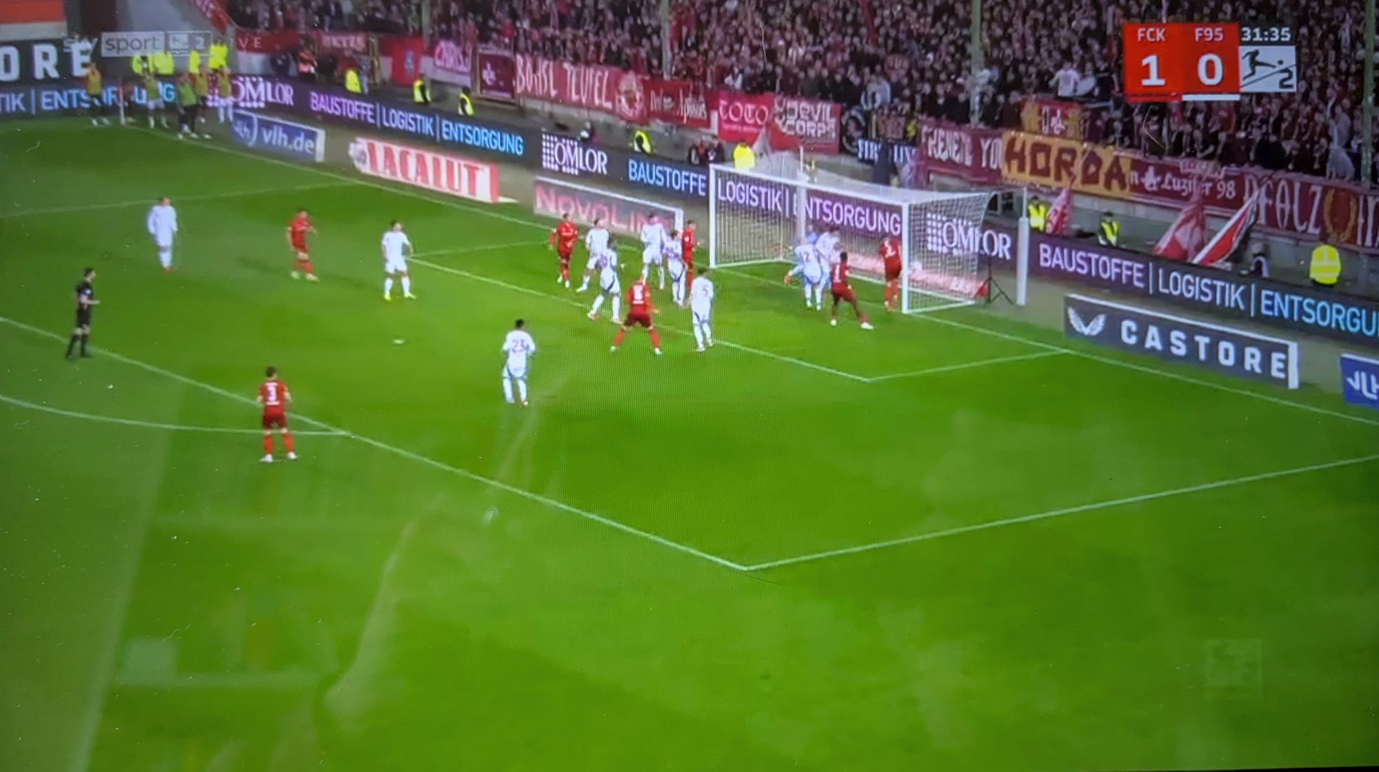 K'lautern vs F95: Das soll Hand gewesen sein (Screenshot Sky)