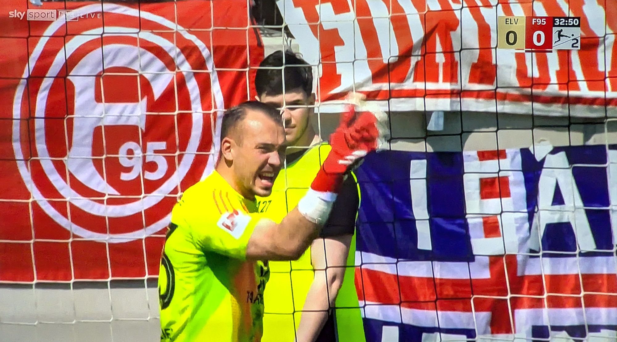 Elversberg vs F95: Kastenmeier dirigiert (Screenshot Sky)