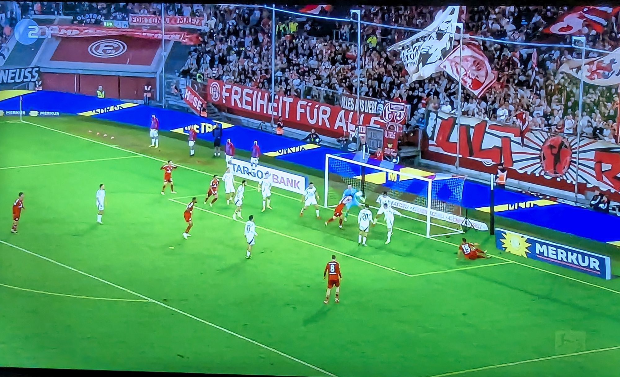 F95 vs Nürnberg: Vier Anläufe bis zum 1:3 (Screenshot ZDF)