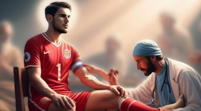 Dr. Pandit Vishjaweet heilt Fußballer (Symbolbild by DALL-E)