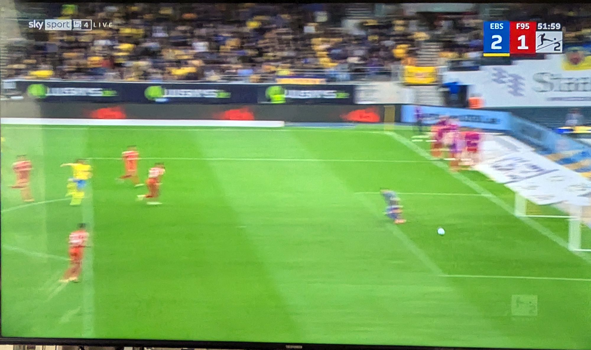BTSV vs F95: Abwehrfehle, der zum 1:2 führte (Screenshot Sky)