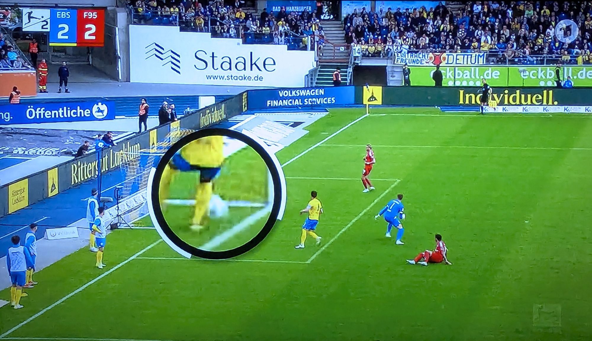 BTSV vs F95: Das Ding war drin! (Screenshot ARD)