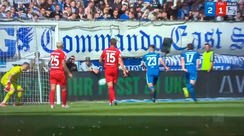 Magdeburg vs F95: Und dann auchn noch das 2:1 für den FCM (Screenshot Sky)