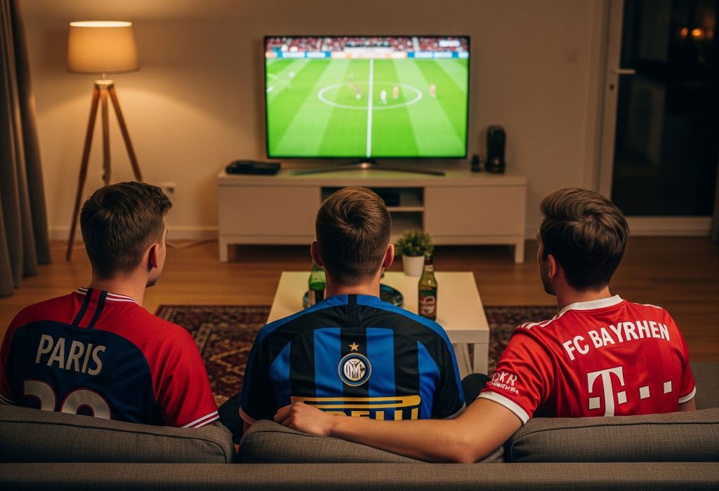 Fußball ist vor allem ein Fernsehsport ...geworden. (Illu: Gemini-KI)
