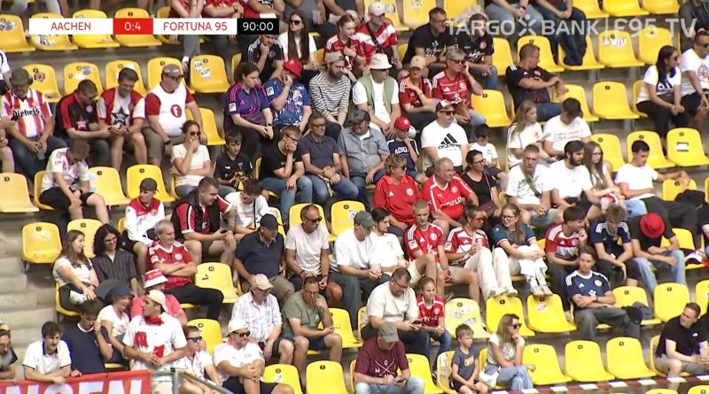 Aachen vs F95: Fröhliche Fortunen auf gelben Sitzen (Screenshot: f95.tv)