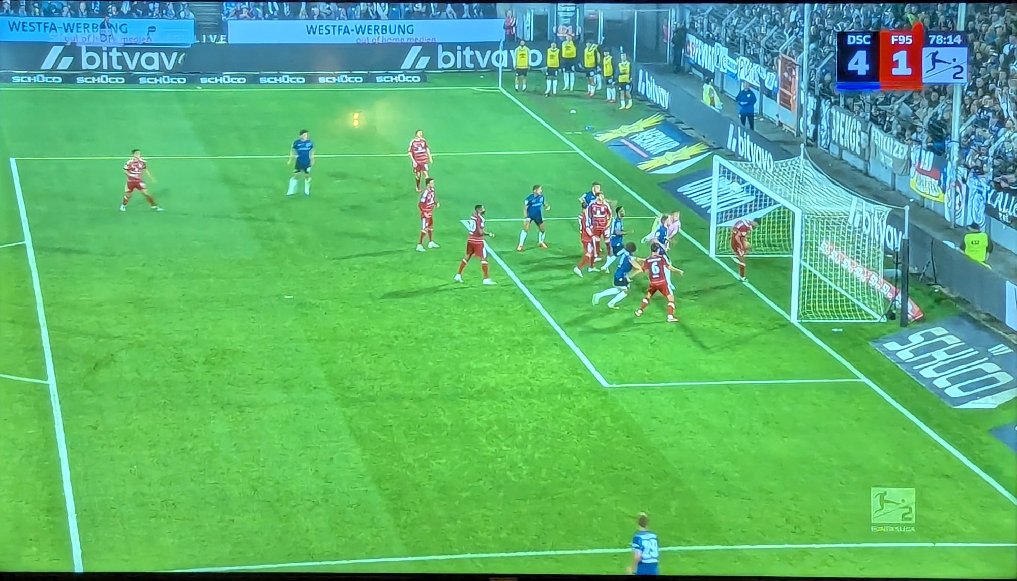 Bielefeld vs F95: Defensives Vollversagen zum 4:1 (Screenshot Sky)