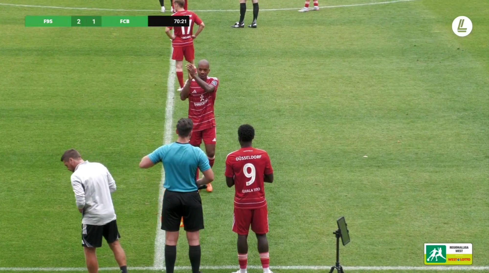 Zwote vs Bocholt: Benschop unter Applaus vom Platz (Screenshot LEAGUES)