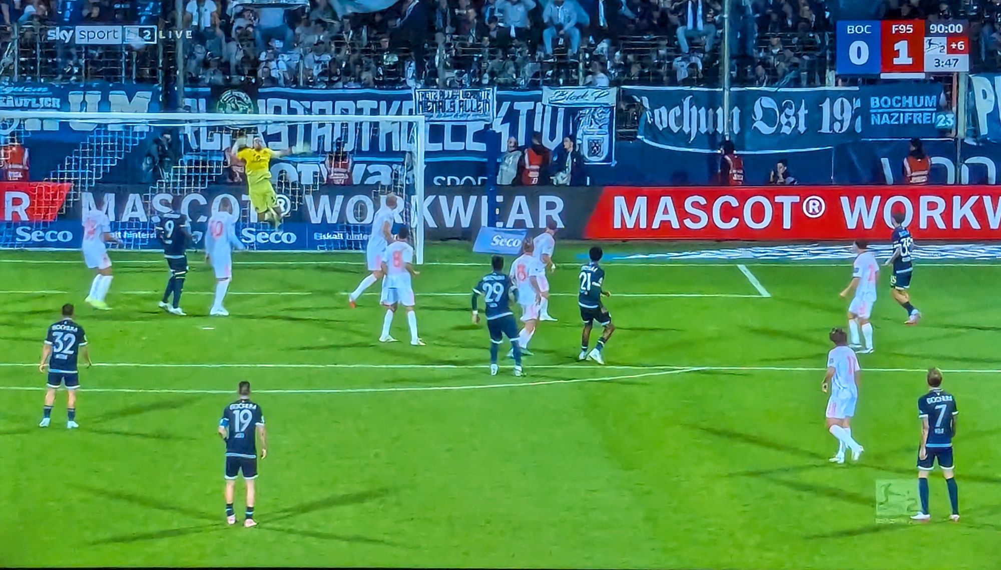 Bochum vs F95: Und auch die letzte Chance entschärft der Teufelskerl (Screenshot Sky)