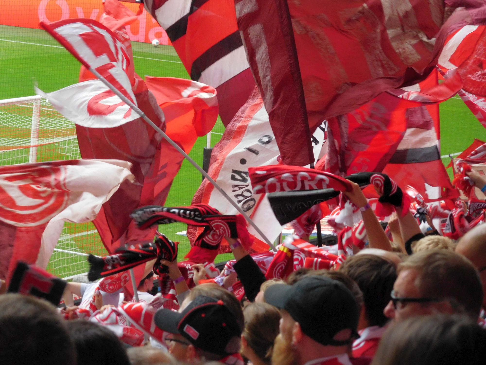 F95 vs Darmstadt: Zum Trost ein schönes Fahnenebild (Foto: FP)