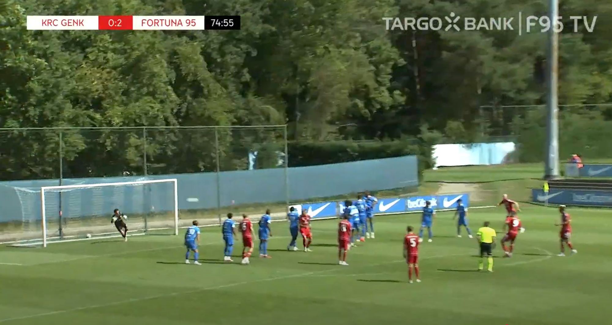 Genk vs F95: Und wieder Ceki zum 0:3 (Screenshot f95.tv)