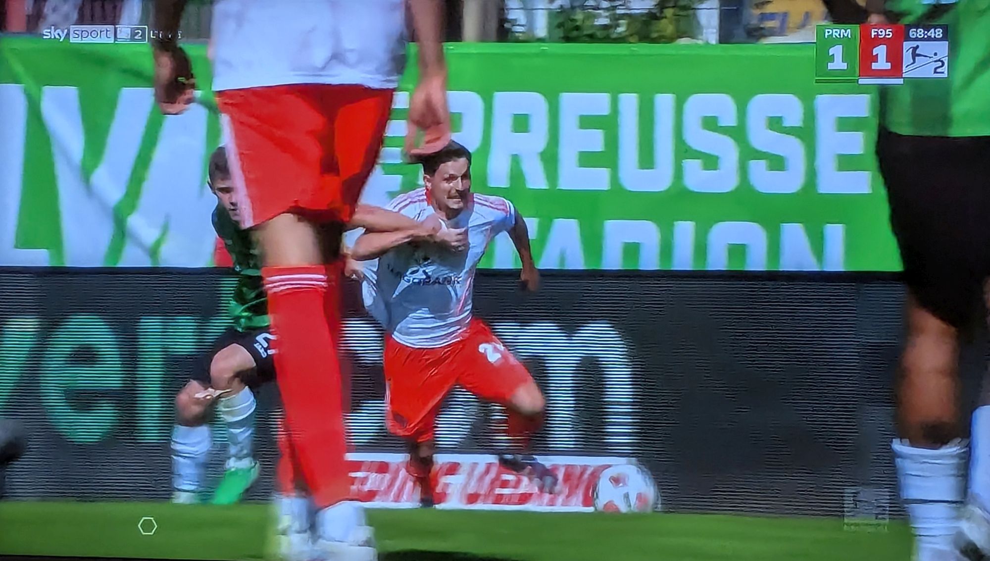 Münster vs. F95: Neben Kastenmeier bester Fortune: Mukki Muslija 1:0 (Screenshot Sky)
