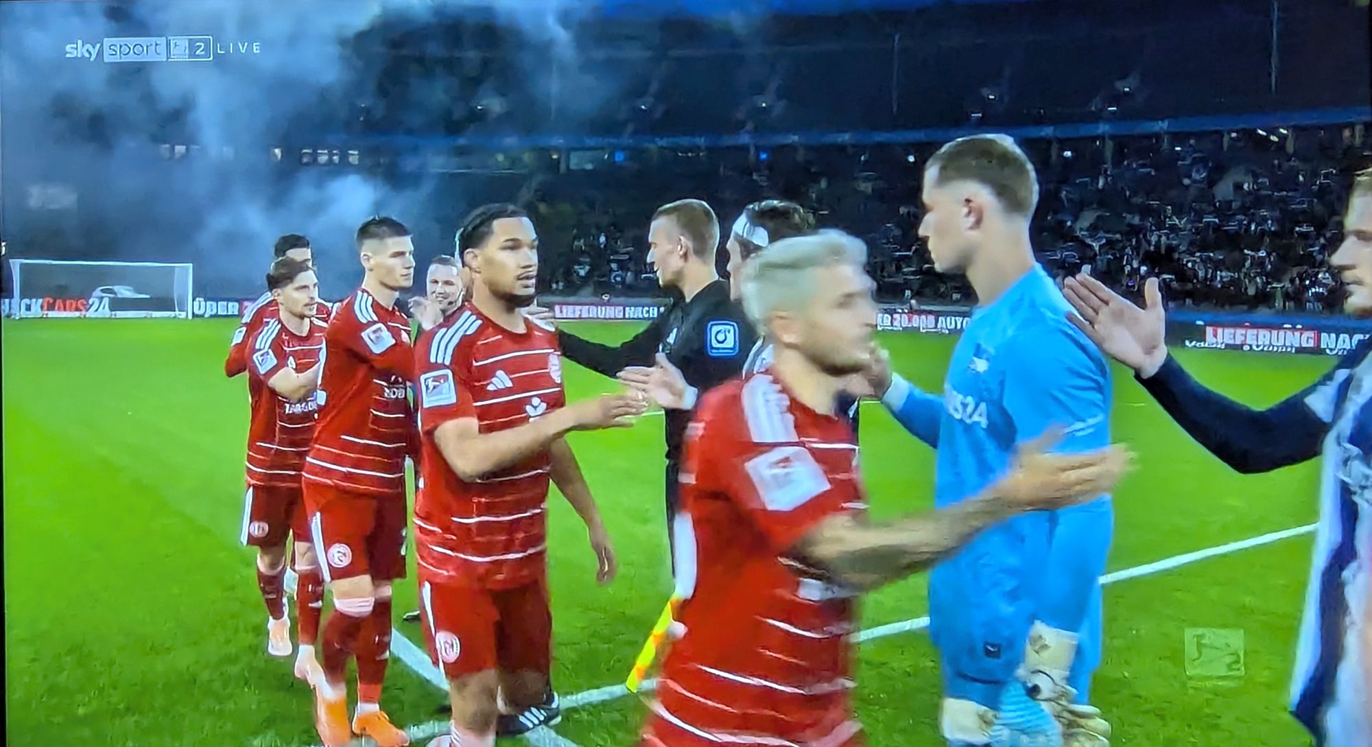 Hertha vs F95: Guten Tag, Hertha, guten Tag, Fortuna (Screenshot Sky)
