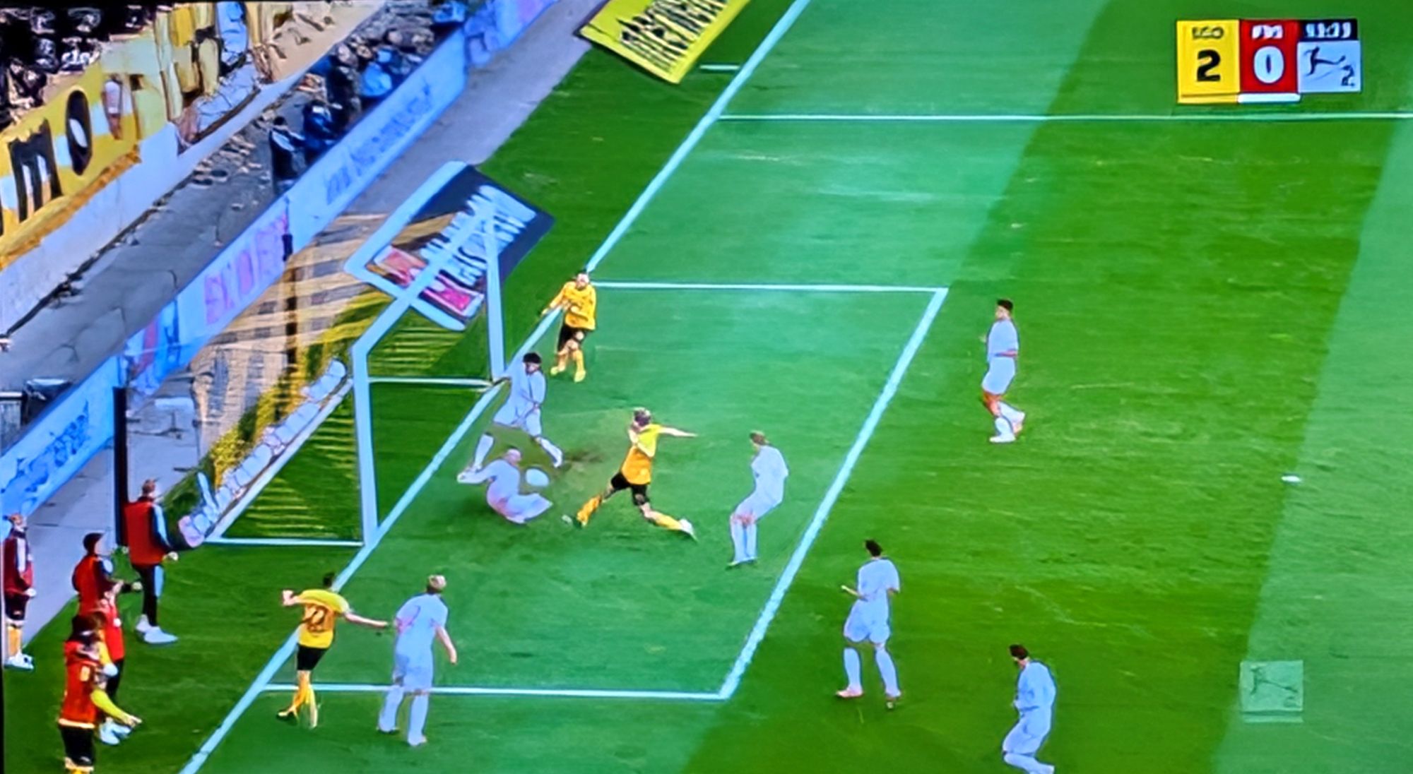 Dresden vs F95: Das 2:0 für Dresden  (Screenshot Sky)