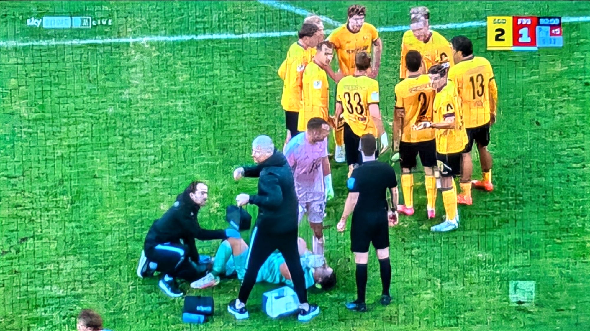 Dresden vs F95: Der arme Keeper Grill (Screenshot Sky)