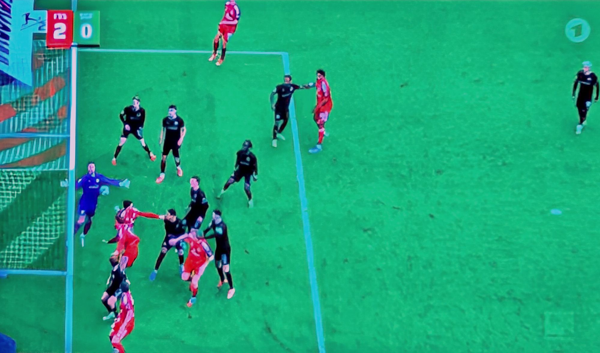 F95 vs Fürth: Konfusion bei der SpVgg vor dem 2:0 (Screenshot ARD)