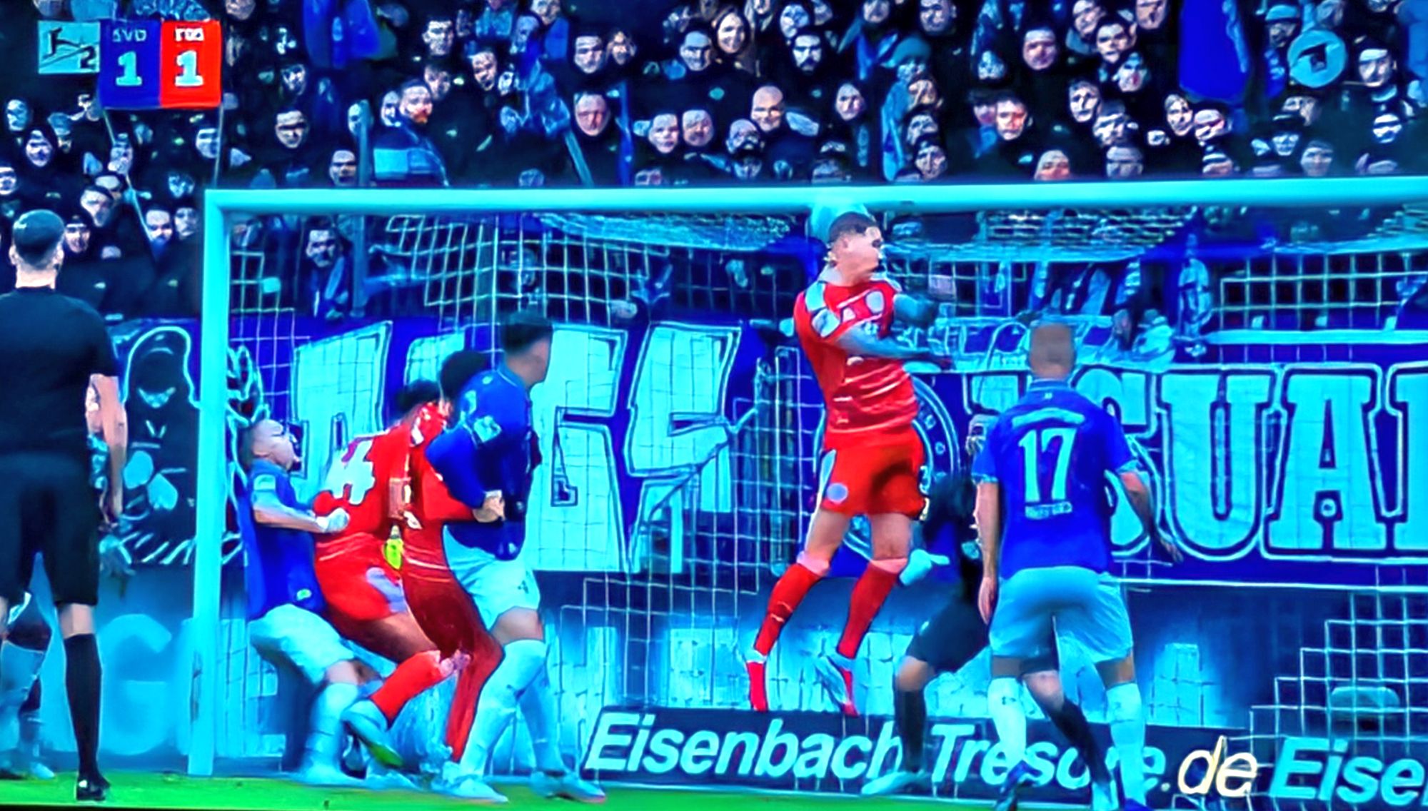 Darmstadt vs F95: Jordy macht das 1:1 (Screenshot ARD)