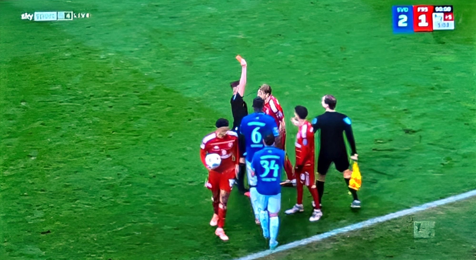 Darmstadt vs F95: Dalands Dummheit des Tages (Screenshot Sky)