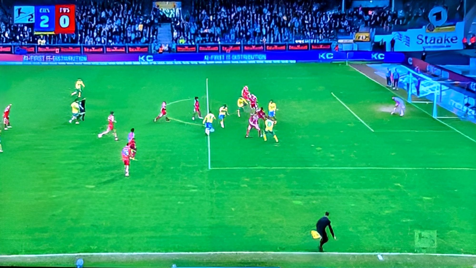 Braunschweig vs F95: Auch ein Abseitstor für den BTSV (Screenshot Sky)