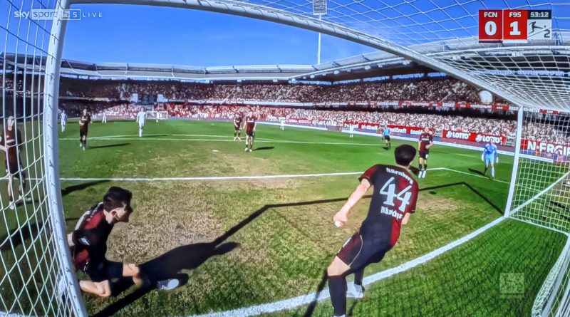 Nürnberg vs F95: Da isser drin, der Ball (Screenshot Sky)