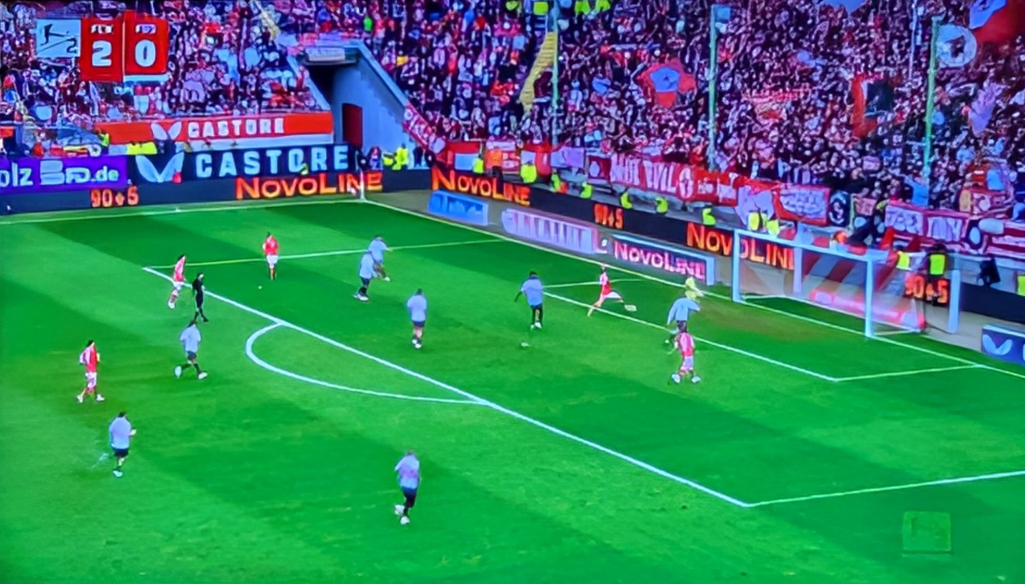 K'lautern vs F95: Das 3:0 nach Fehler von Breithaupt (Screenshot ARD)