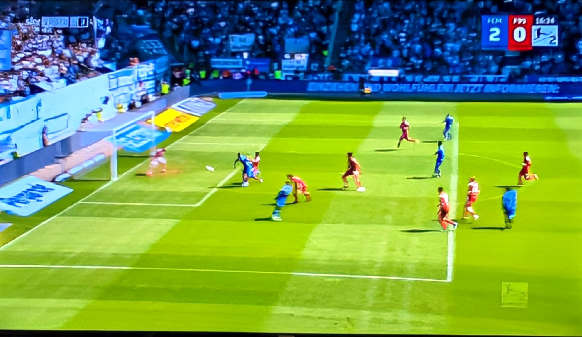 Magdeburg vs F95: Und hier das 2:0 (Screenshot: Sky)