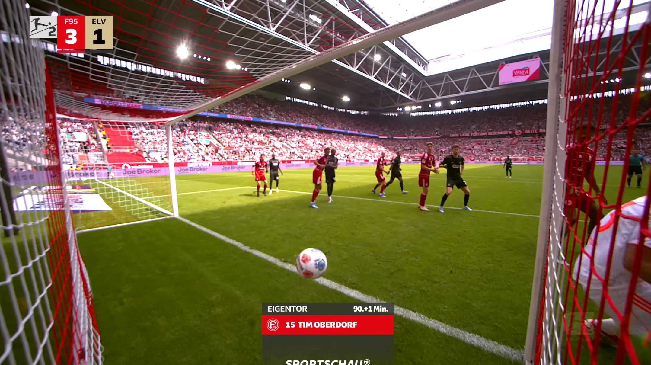 F95 vs Elversberg: Das unnötige 3:1 (Screenshot ARD)