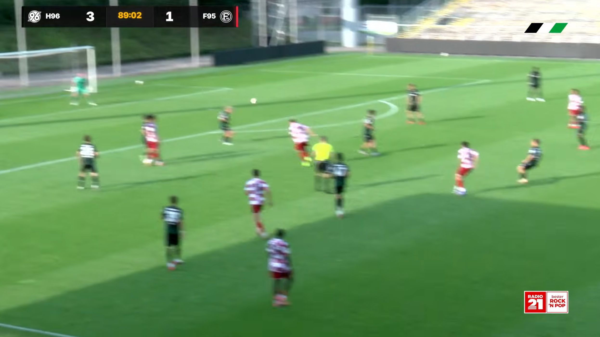 96 vs F95: Das 2:3 per Fernschuss (Screenshot H96.tv)